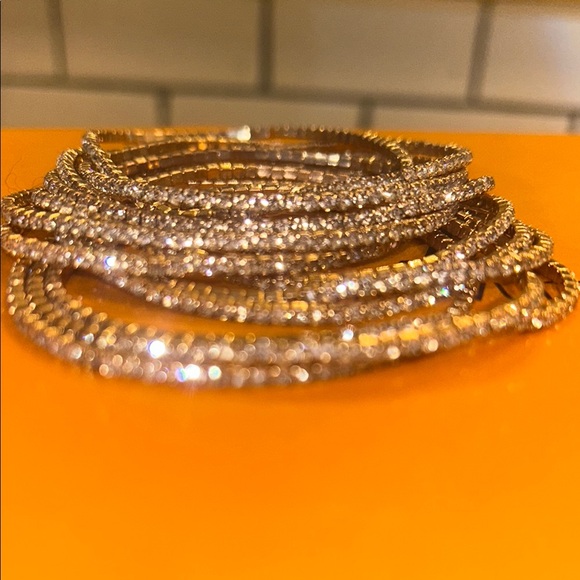 Elegant Gold and Silver Rhinestone Bracelets - Picture 3 of 3